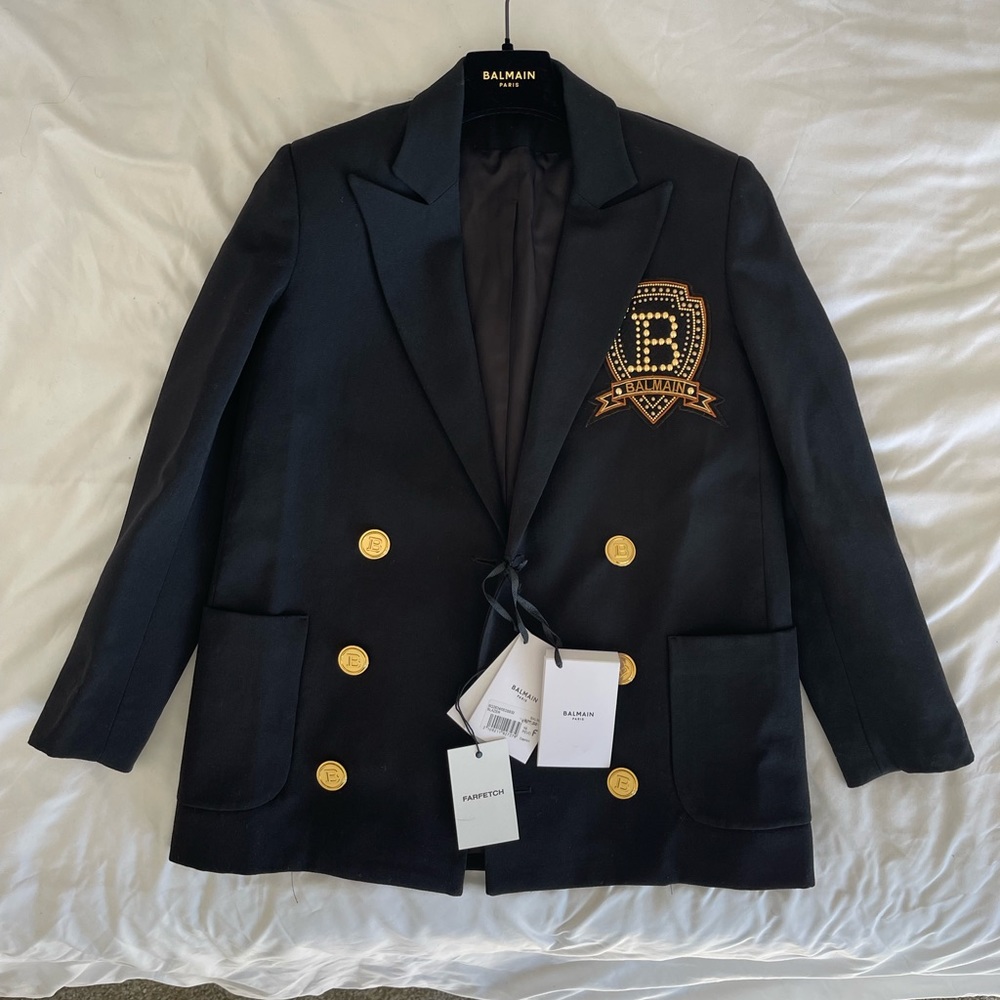 BALMAIN KIDS JACKET BLAZER BLACK